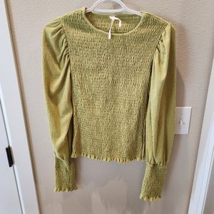Smocked long sleeve top